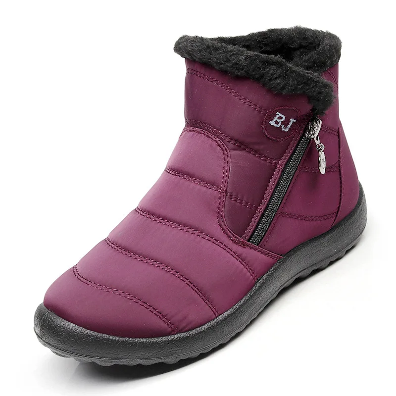 

Women Mid Calf Waterproof Snow Boots Winter Plush Warm Boots Non-slip Short Boots for Ladies