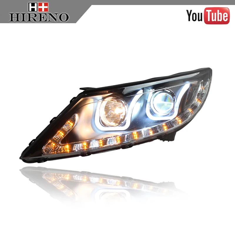 

Hireno Car Styling for KlA Sportage R 2010-12 Headlights LED Super bright Headlight DRL Xenon Lens High Fog Lam