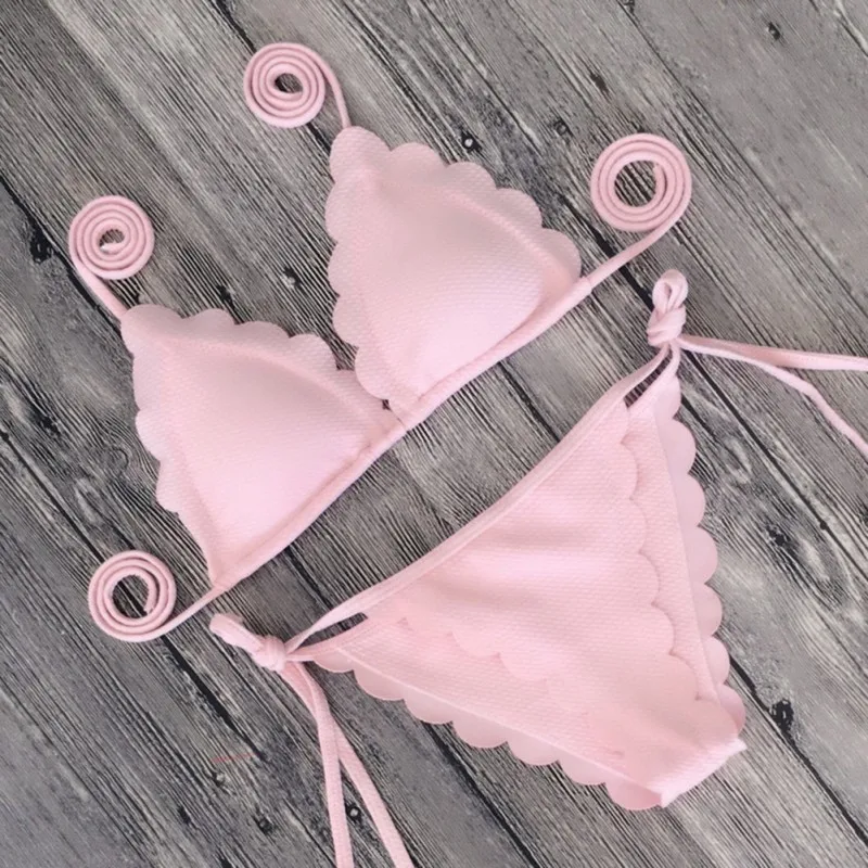 

2018 New Sexy Lace bikini Swimwear Women Brazilian Bikini Sets solid Bandage Bathing Suit Push Up Swimsuit Beach Biquinis