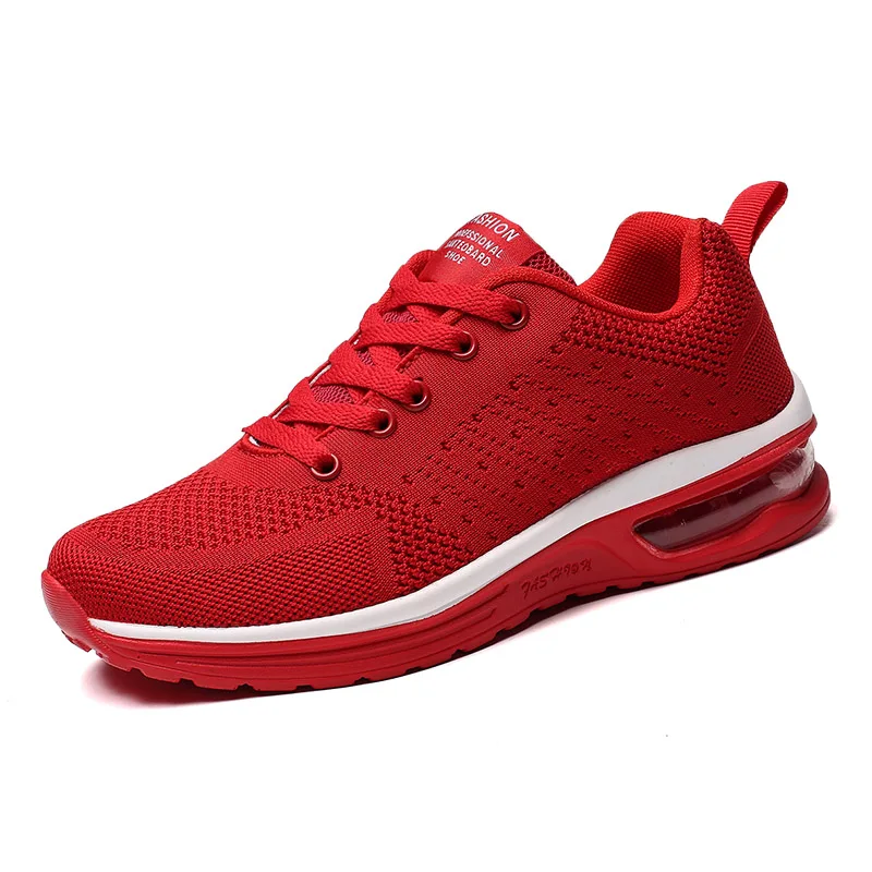Мужские кроссовки для женщин; красивые Zapatillas; спортивные кроссовки; Цвет черный, красный; светильник; спортивная обувь на воздушной подушке; уличные кроссовки для бега и прогулок - Цвет: red