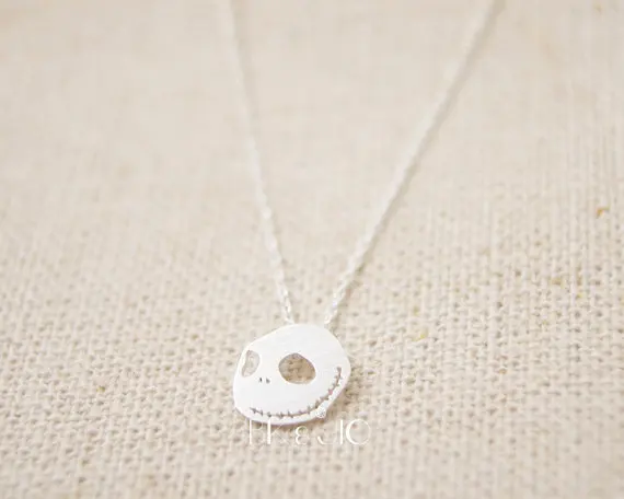 Gold Silver Nightmare Skull Necklace 1
