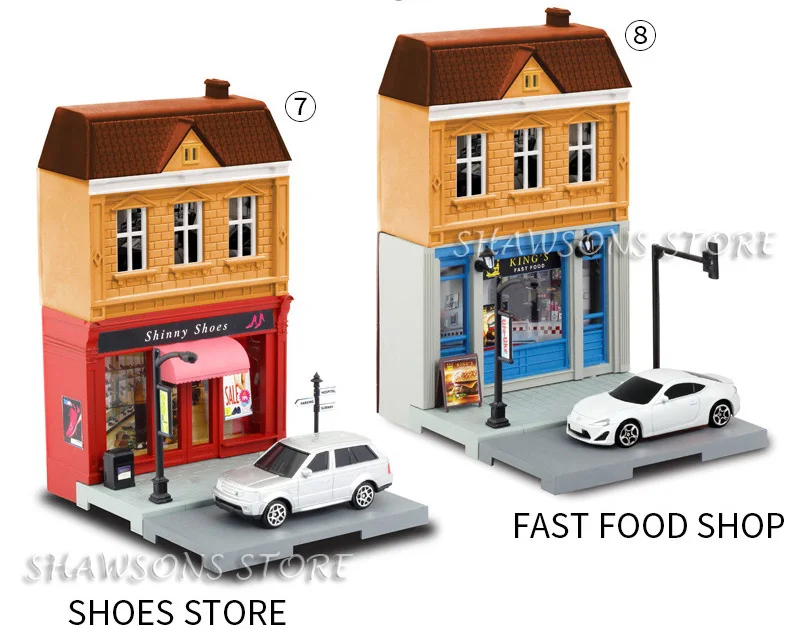 РМЗ город диорама модели комплекты строительные игрушки Европейский дом 1: 64 автомобили из литого металла
