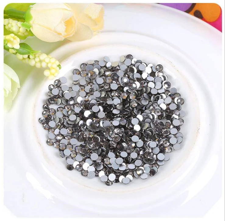 

2018 New arrival Black Diamond Non hot fix Nail Rhinestones Crystal swarovsky gold champange Loose Strass for Nails Decorations