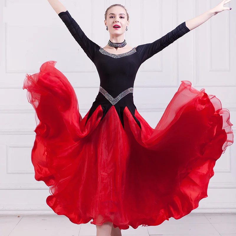 2018 Для женщин взрослых современный платье для танцев для взрослых Танго современный танец супер девочек Бальные платья вальс костюмы юбка