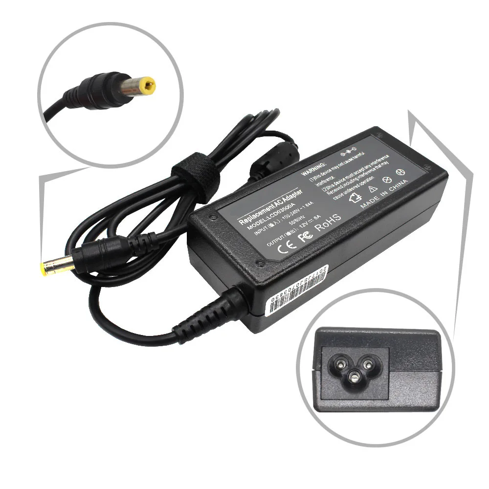 12V 5A 60W 5.5mm*2.5mm AC Adapter Charger for LCD Monitors with Power