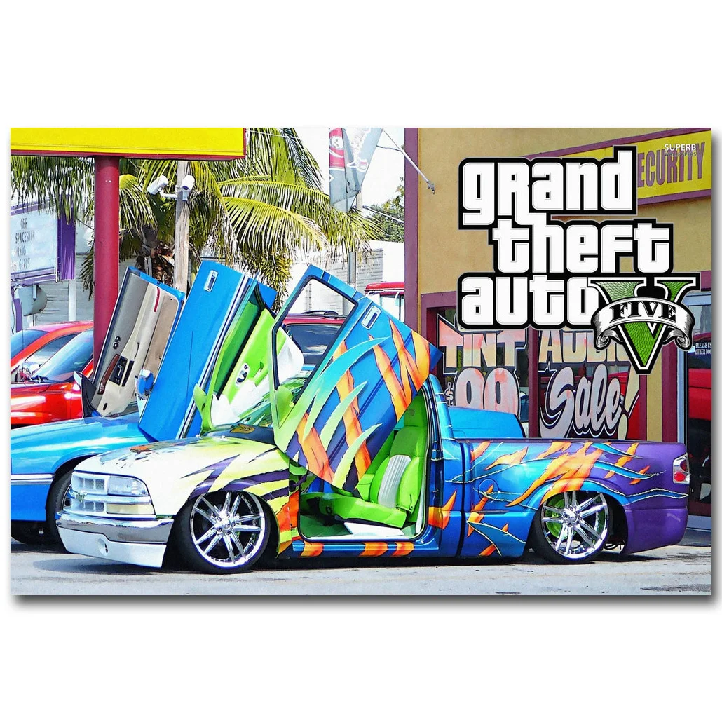 Grand Theft Auto V художественный постер из шелковой ткани с принтом 13x20 24x36 дюймов