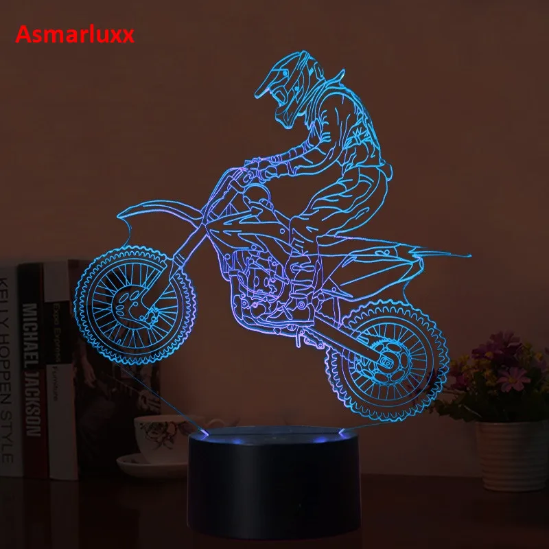 Luzes da Noite 3d moto de motocross luzes Change Mode : Touch Sensor on The Base
