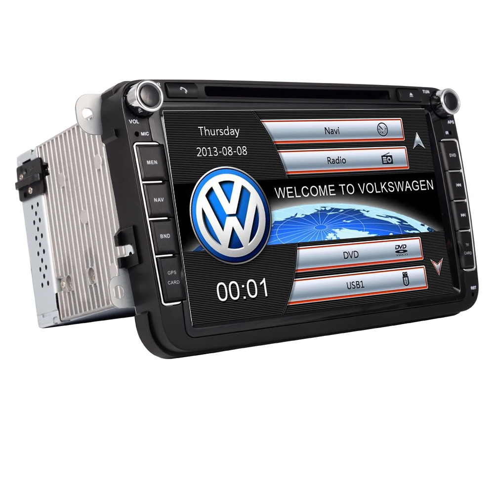Flash Deal 2 Din 8 Inch Car DVD Player For VW POLO PASSAT Golf Skoda Octavia SEAT LEON With 3G Radio GPS Navigation 1080P FM Free Camera 3