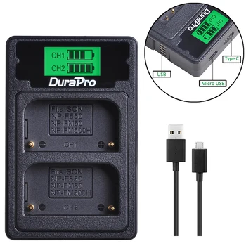 

1pc Universal LCD Display USB Charger with Type C for Sony NP-F550 NP-F570 NP-FM50 NP-FM500h Camera Battery