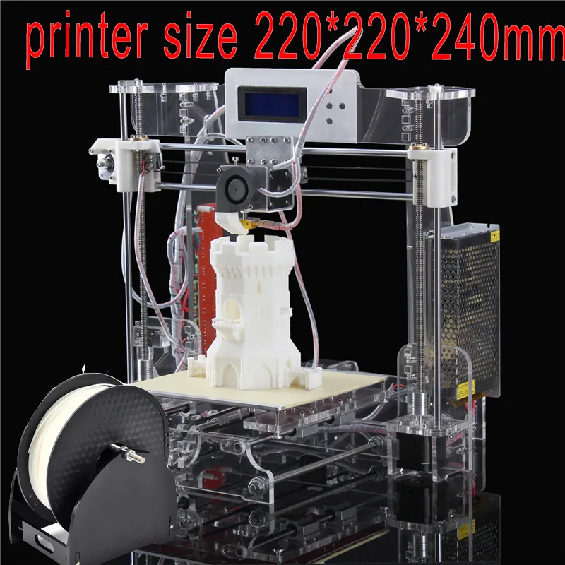 2016 Upgraded Full Acrylic Quality High Precision Reprap Prusa i3 DIY 3d Printer Kit with 1 Roll Filament +16GB SD card for Free