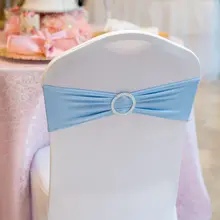 100 шт./лот свадебные спандекс стрейч Председатель Группы лайкра спандекс стул лук с Пластик пряжки председатель створки для Свадебная вечеринка Декор