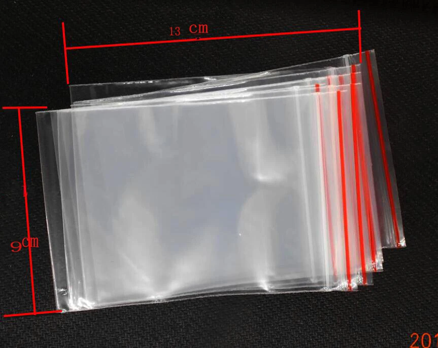 Коробка горячей 100 Самоуплотняющаяся Zip блокировки Пластик Сумки 9x13 см