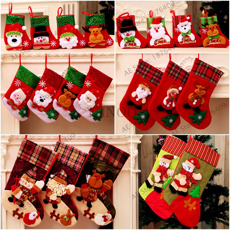 1pcs/bag Christmas Stocking/socks Candy Bag Christmas Gift Bag