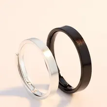 Женские кольца из стерлингового серебра 925 пробы простое черное