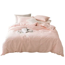 100% Cotton Pink Bedding Sets Twin Queen Size Duvet Cover Solid Color Bed Sheet Pillow Case Soft Cute Duvet Cover Sets For Home