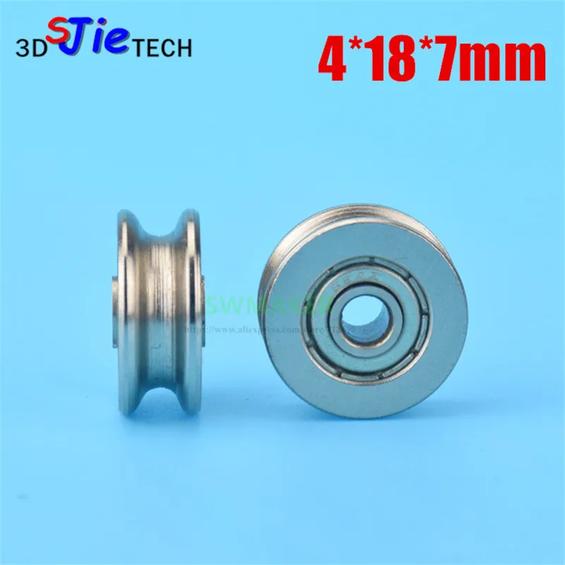 

1pcs 4*18*7mm steel wheel, bearing steel, metal groove pulley, 4mm inner diameter, U concave wheel, rust proof, lifting pulley.