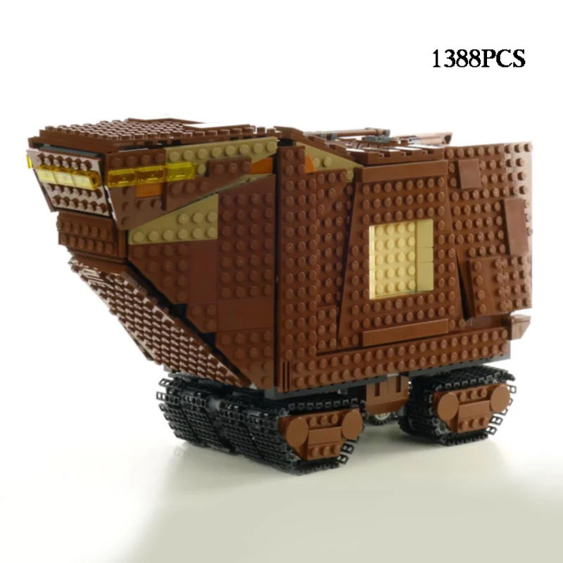 

Hot star battle sandcrawler building block space war jawa luke skywalker ra-7 r5-a2 robot figures bricks 75220 toy for boy gifts