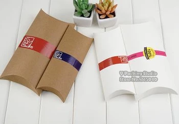

100pcs/set Cute Kraft Paper Pillow Candy Box Wedding Favors Gift Candy Boxes Home Party Birthday Supply