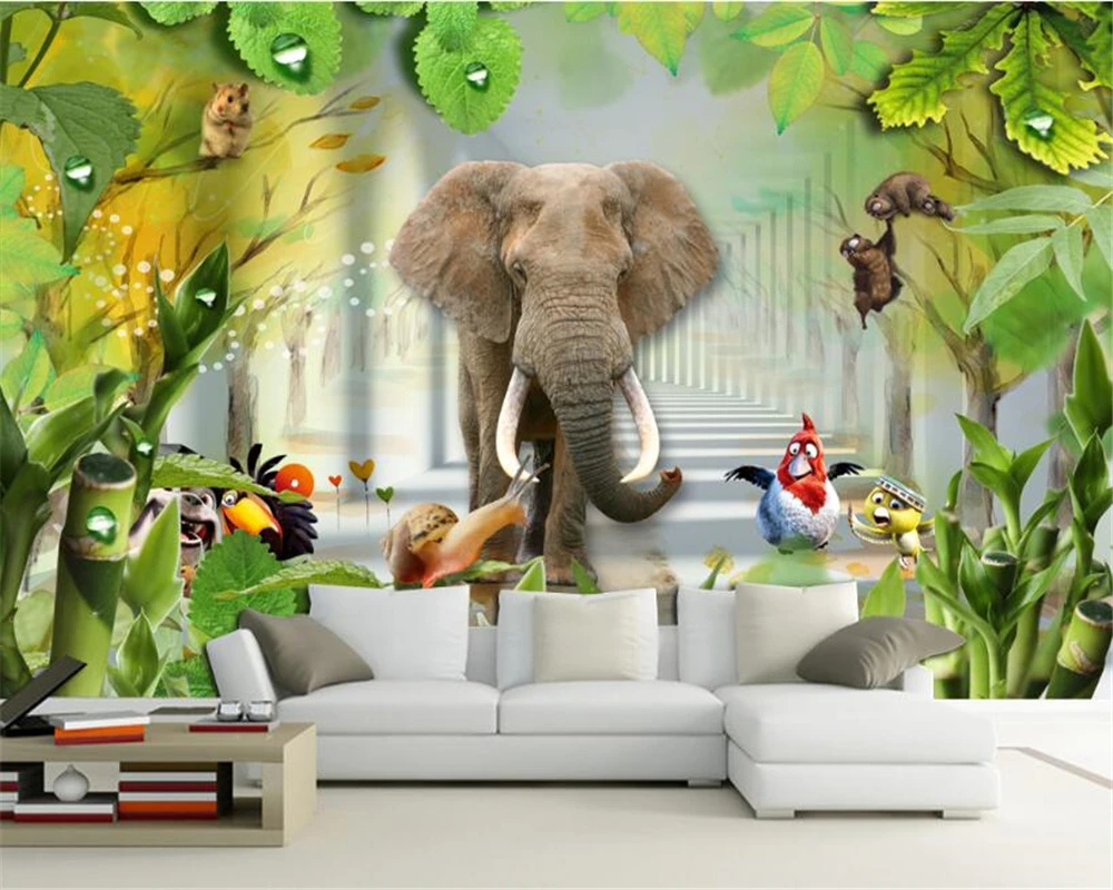 Beibehang Papier Peint Wallpaper 3D Cartoon Childrens Room Murals