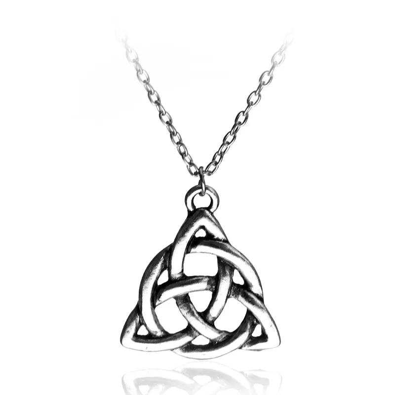 Ожерелье викингов Ретро Triquetra Trinity Knot Норвежское Valknut ожерелье ирландское