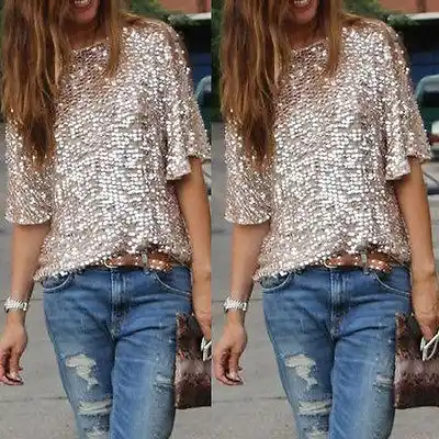 shiny sequin tops