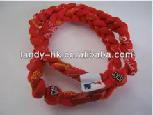 Triple Braid Titanium Team Necklace St. Cardinals Sports Necklace, 100pcs/lot, Free Shipping
