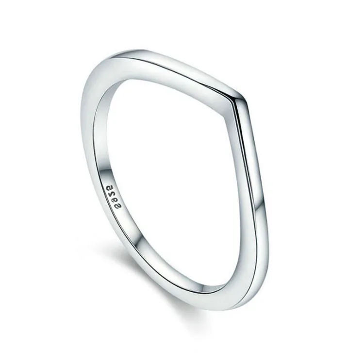 Настоящее 925 пробы Серебряное волнистое кольцо для женщин и мужчин, модные ювелирные изделия, обручальные кольца, подарки для подруги и друга - Цвет основного камня: SMS973-1