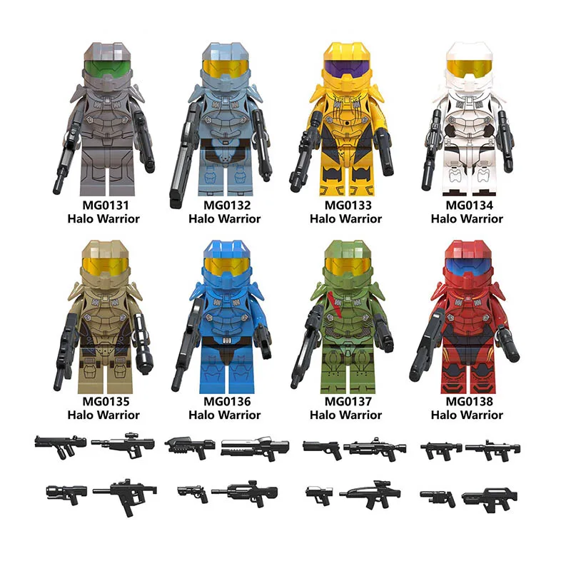 

Single Sale LegoINGlys Star Wars Halo Series Warrior Action Figure Spartan Solider Weapon Building Blocks Toys Children Gifts