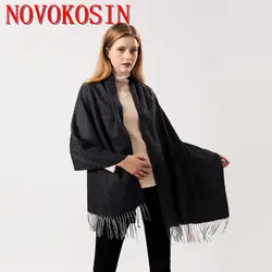 SC305 модный уличный стиль однотонный шарф 2019 осень зима женские толстые кольца женские шали из пашмины кисточкой теплый искусственный