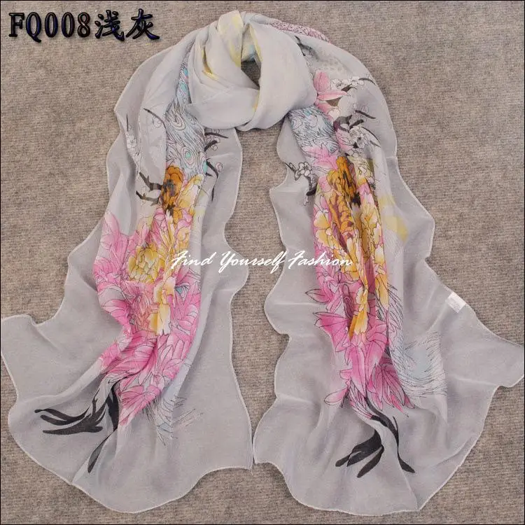 2014 Hot Women spring Korean long paragraph simulation Western style super-smooth silk chiffon scarf scarves wholesale winter_5 |
