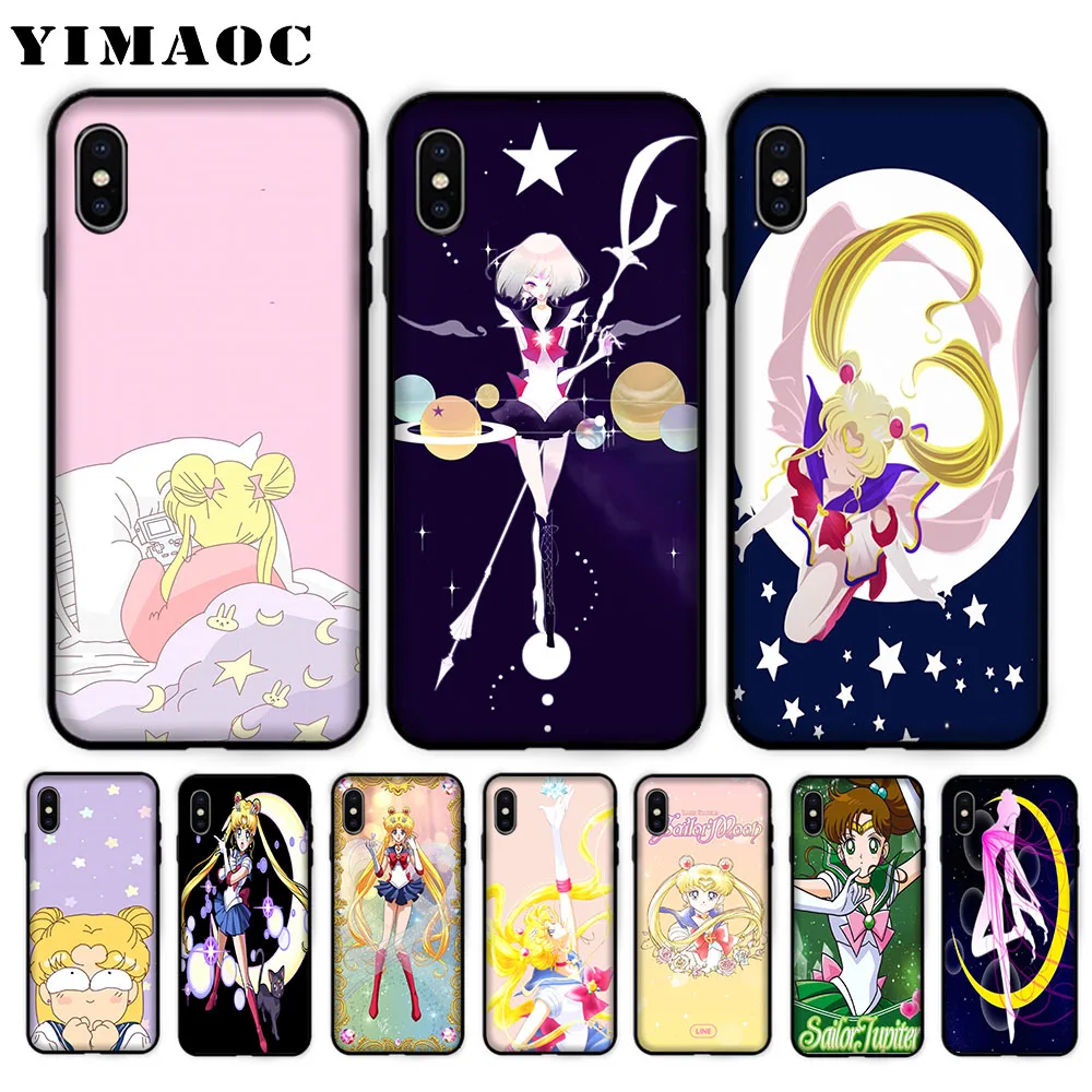 

YIMAOC Sailor Moon Soft Case for iPhone XS Max XR X 7 8 6 6S Plus 5 5S SE