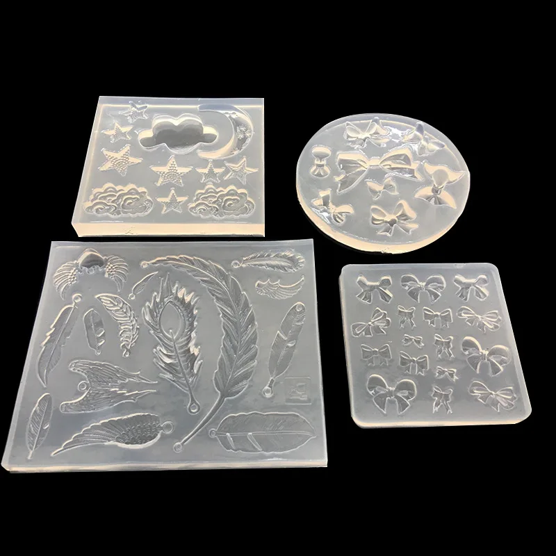 

Silicone molds Mould Feather Pendant Resin Mini Bow Moon Star Star Series Epoxy UV Glue Clay Mould Accessories Decoration
