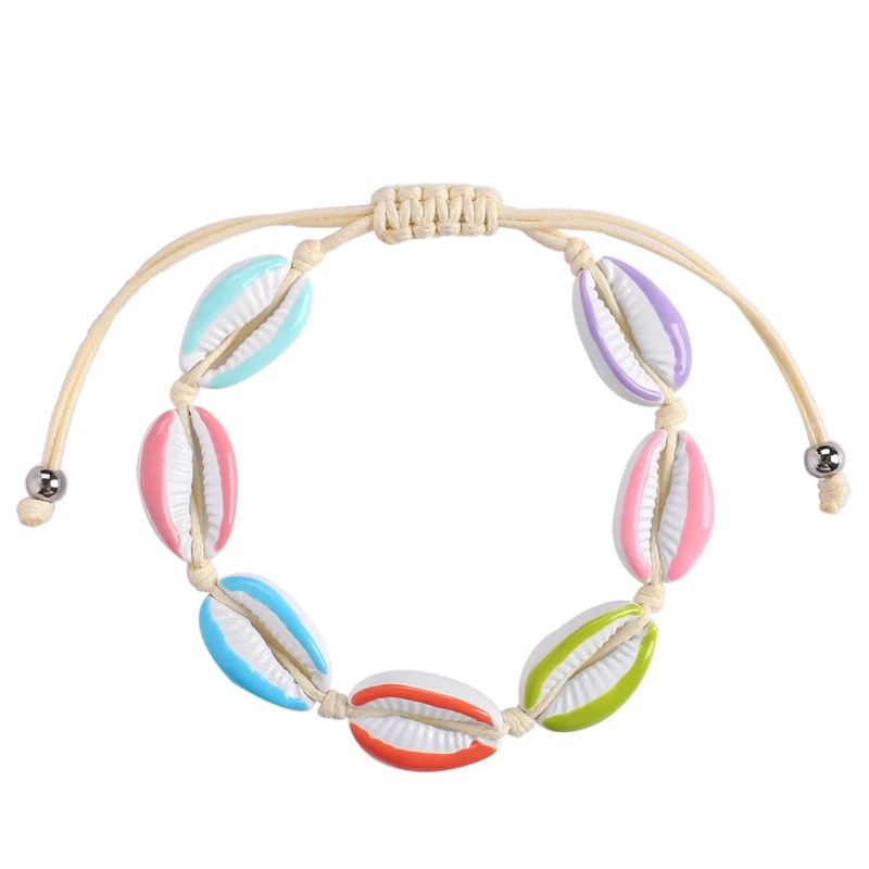 

Shell Bracelet Colorful Ladies Shell Bracelet Ladies Delicate Rope Chain Bracelet Beads Charm Bracelet Bohemian Beach Jewelry