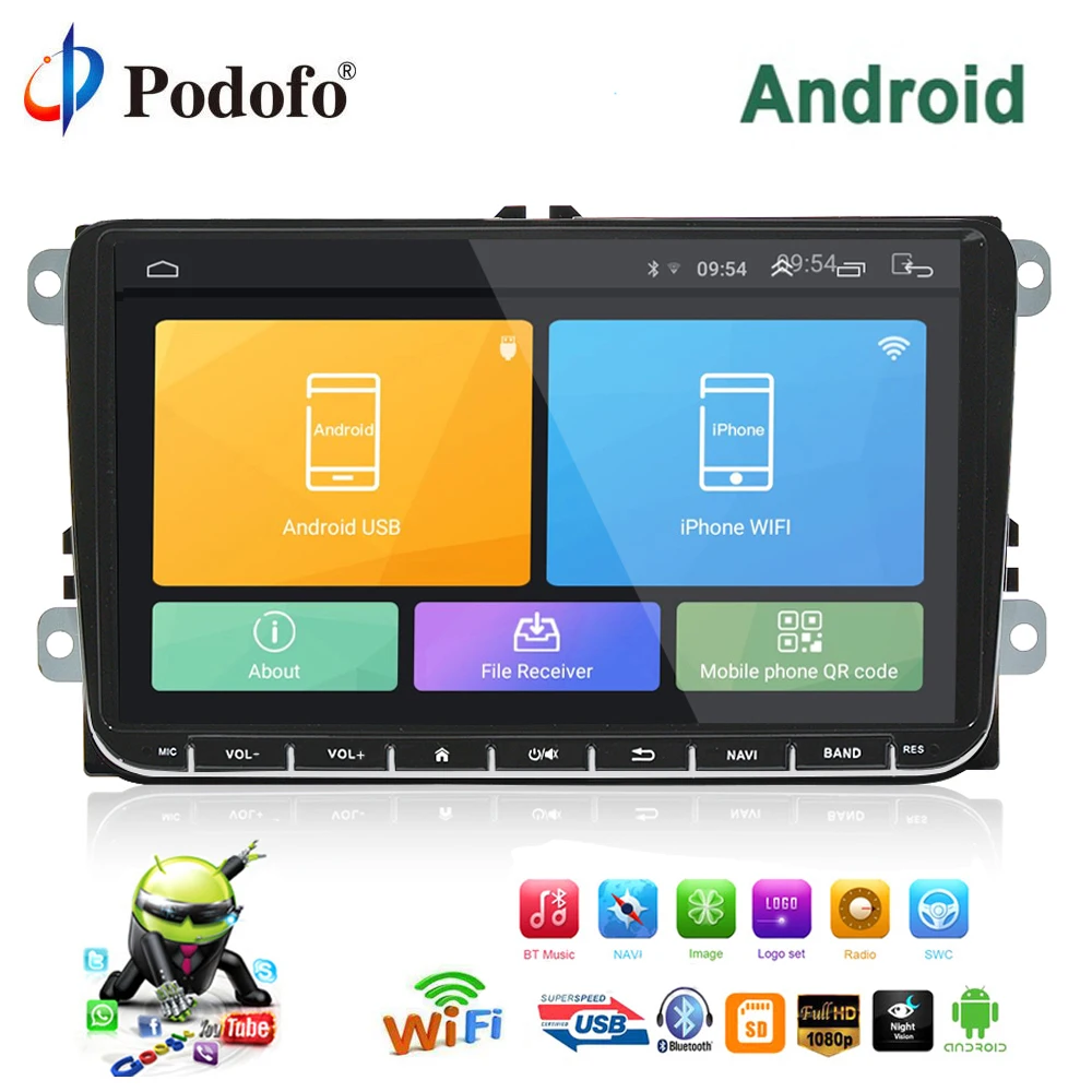 Podofo 9 Android font b Car b font font b Radio b font GPS Navigation for
