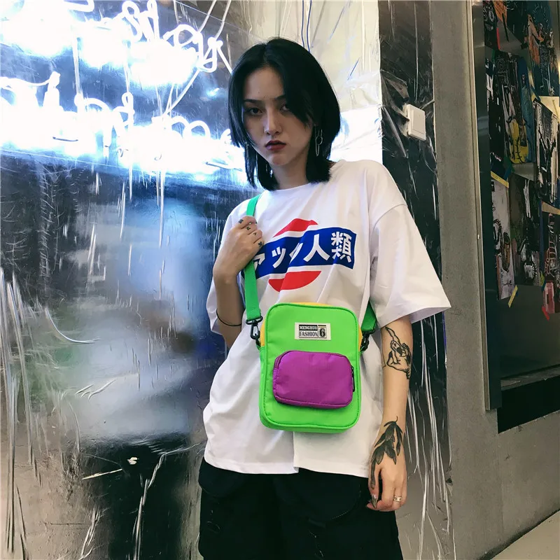 Menghuo Brand New Fashion Women Handbag Panelled Shoulder Bag Leisure Nylon Men Messenger Bag Female Crossbody Bags for Boys BagIMG_6069