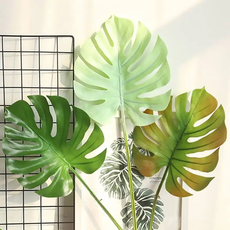 

Flexible Glue Palm Leaves Flower Arrangement Artificial Tropical Palm Leaves Ins Style Home Garden Wall Jungle Party Decoration