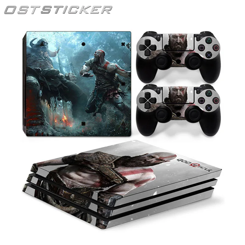

OSTSTICKER Strong Man PVC Waterproof Skin Stickers For PS4 Pro Console & 2pcs Controller Vinyl Decals Cover