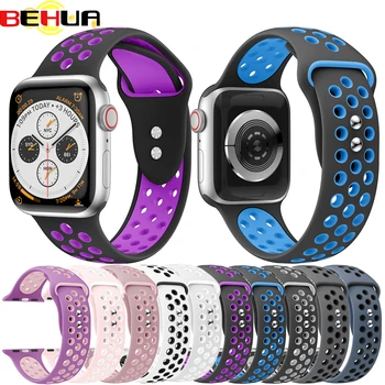 

Sport watchband strap For Apple Watch band 38mm 44mm watch 4 3 2 1 band 40mm 4 bands 42mm correa de reloj Accessories Bracelet
