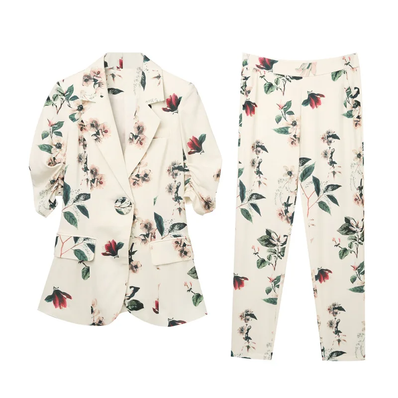 Women's suits 2019 summer new style thin section small suit suit female Korean version of the fashion pants two-piece