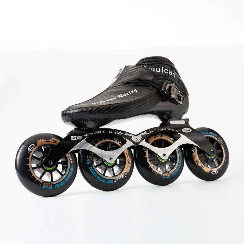 Inline Speed Skates 4 Wheel 110mm Carbon Fiber Skating Boot