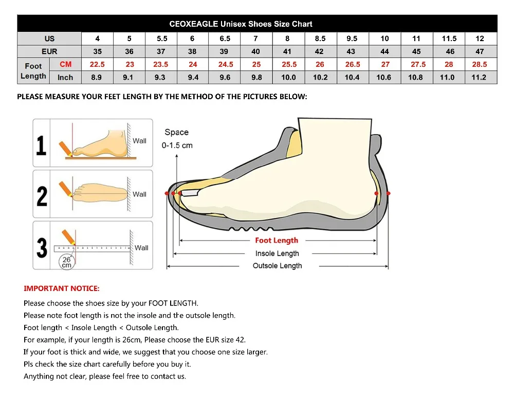 SIZE COVERSION CHART