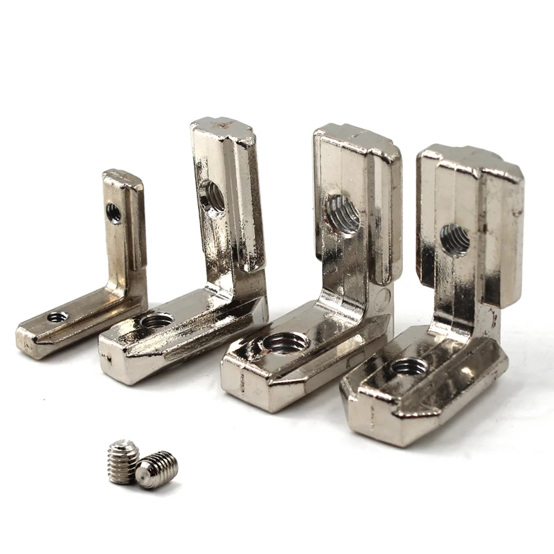 10PCS T Slot Corner Connector 20/30/40/45 L Shape Bracket Fastener with Screws Corner Brackets