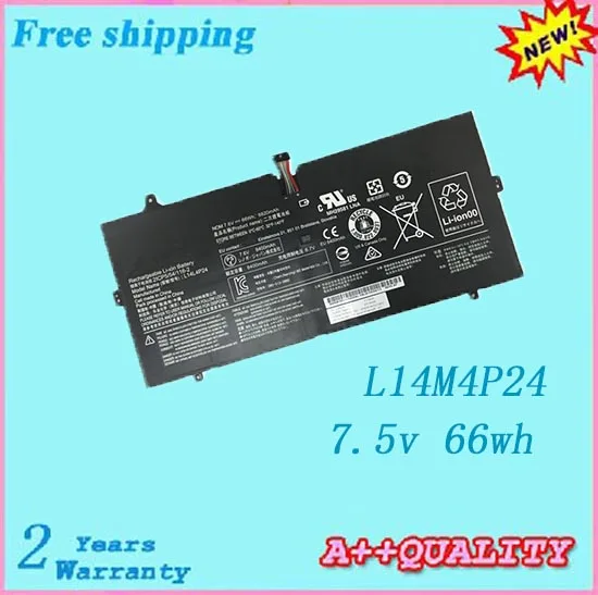

High quality black L14L4P24 Laptop battery For Lenovo 5B10H43261 L14M4P24 YOGA 4 PRO 900 battery free shipping