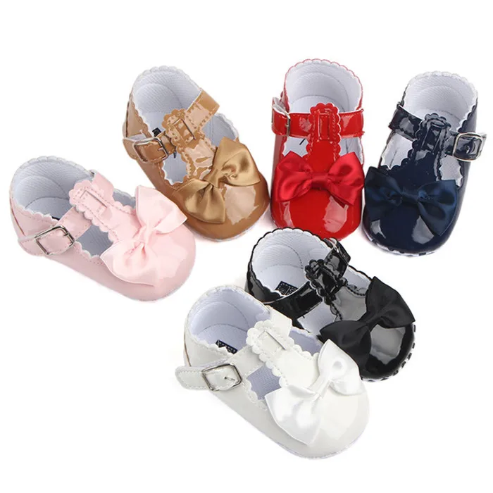 Baby Girl Leather shoes lovely Bow knot Princess Party Shoes Anti Slip