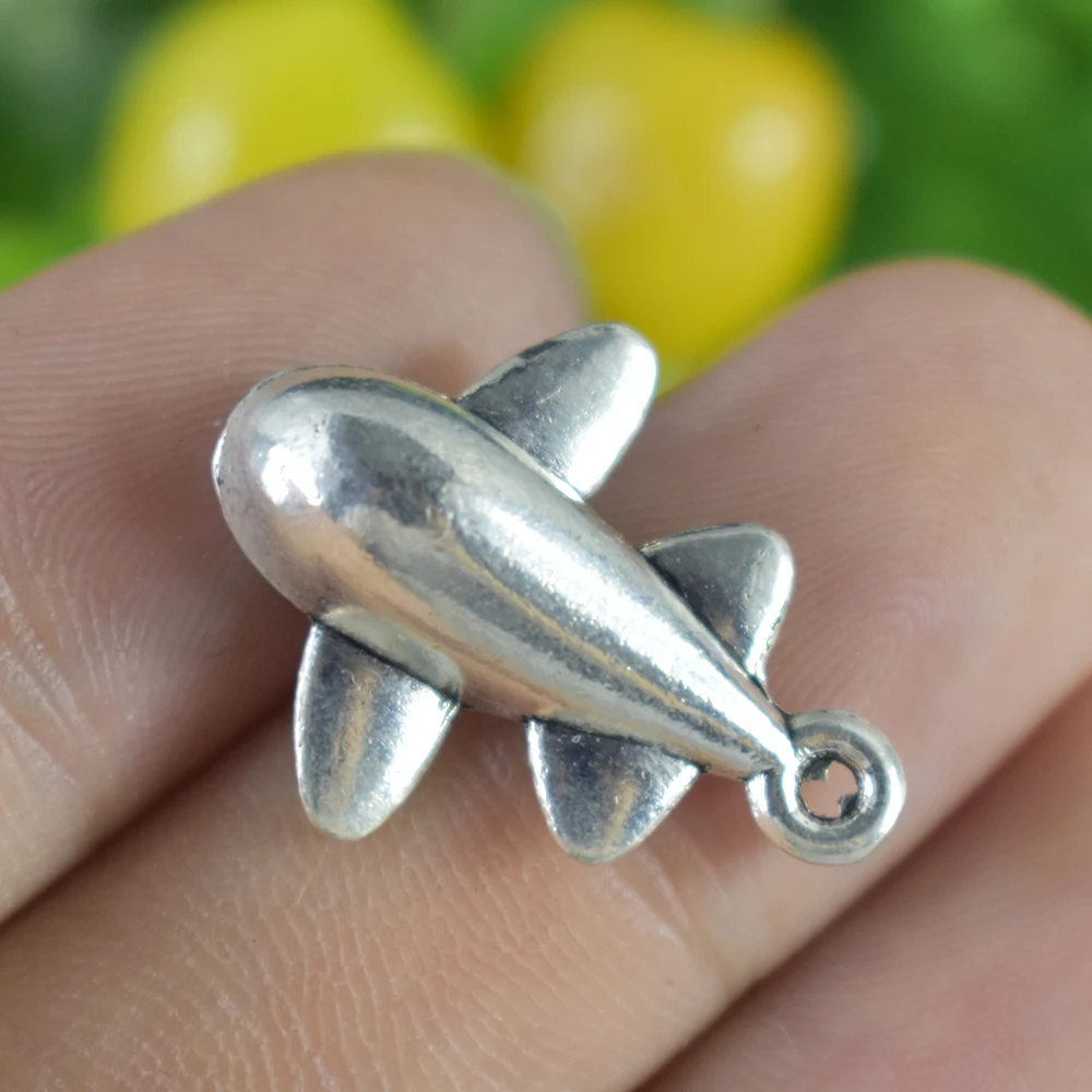 8pieces 23x18mm Antique Sliver Charm Pendant Airplane Jewelry Making DIY Handmade Craft | Украшения и аксессуары