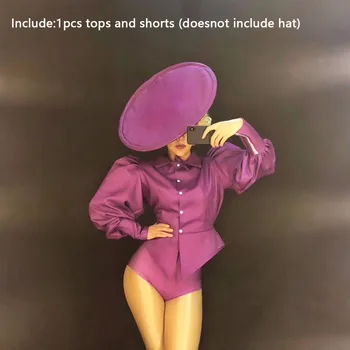 

9 Colors Women Sexy Stage Wear DJDS Gogo Bodysuit Long Sleeve Nightclub Party Celebrate Show Dancer Singer Costume (Without Hat)