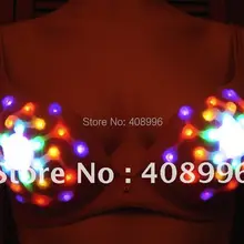 Сексуальная неоновая бра для девочек для выступлений/красочный бюстгальтер