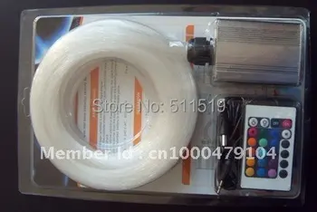 

20pcs fiber crystal diamond+20strands 2.0mm PMMA fiber optic lighting kit , 1m long+5W LED light engine with touching remote