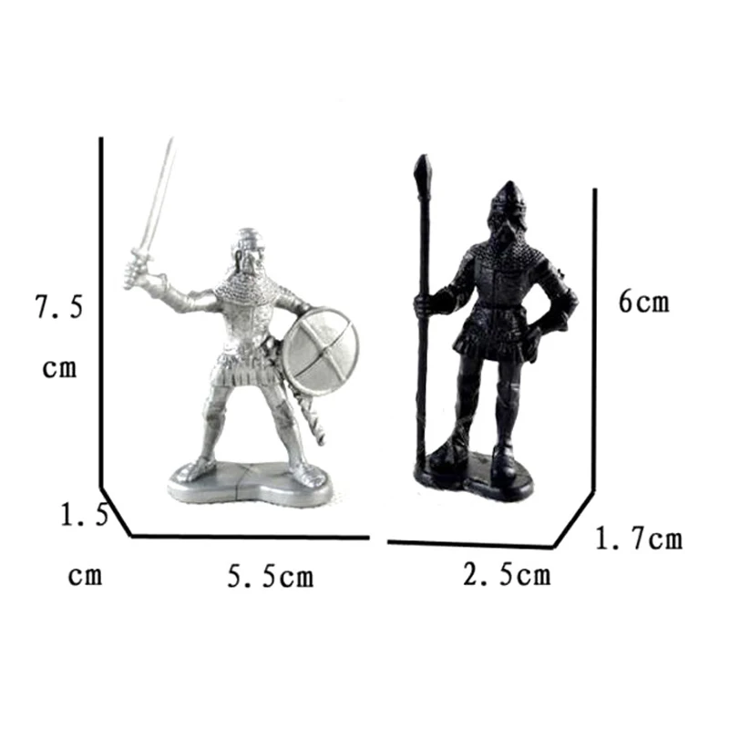 Домашний декор фигурки 28 шт./компл. средневековый Воины Лошади Солдат модель фигурки пластмассовые игрушки Украшение Стола Подарок
