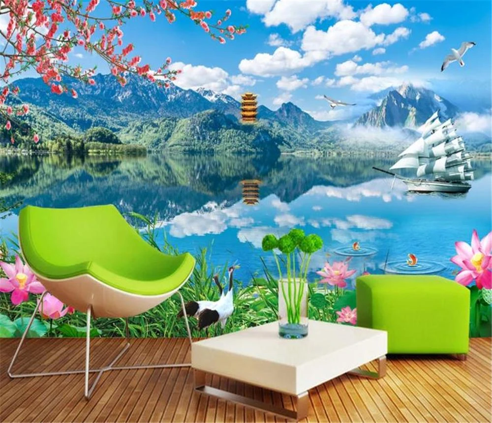 3d Wallpaper Fresh And Smooth Landscape Digital Printing Hd Decorative Beautiful Wall Paper Wallpapers Aliexpress